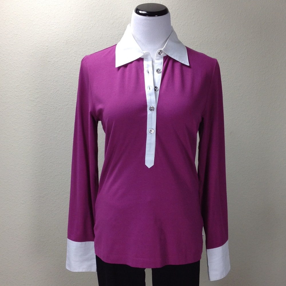 Carter Humphrey Purple & White Long Sleeve… - Picture 1 of 8
